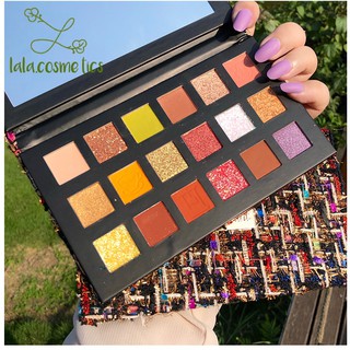 Phấn mắt nhũ 18 ô sweet mint bọc vải dạ twist vỏ strawberry cao cấp