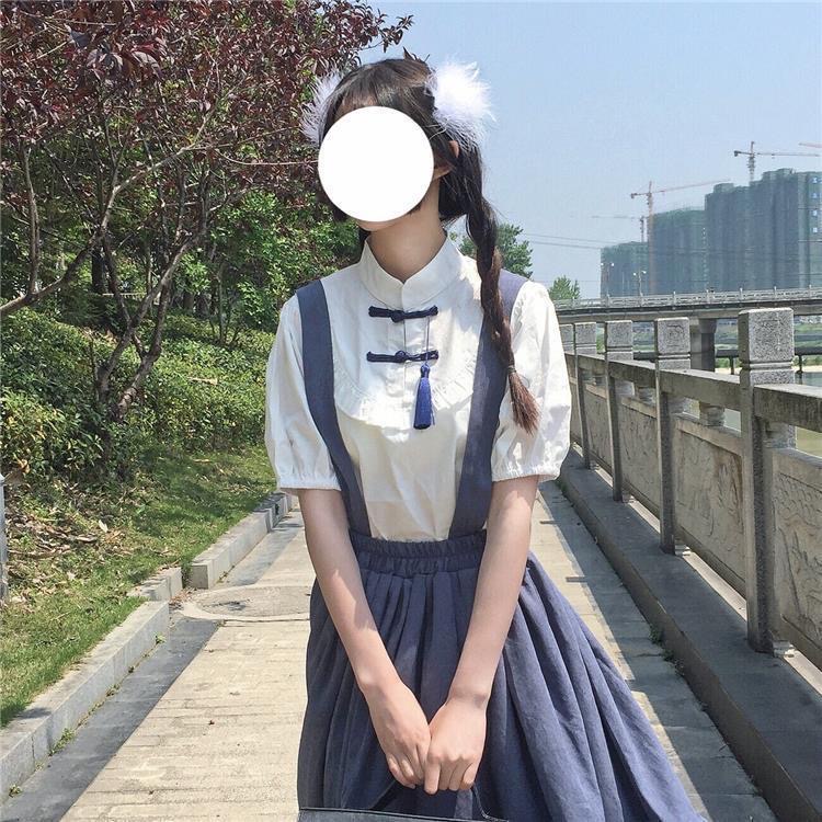 Váy Đầm Lolita Tiểu Thư Retro Kết Hợp Áo Sơ Mi
