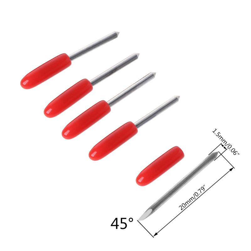 Bộ 5 / 300 / 30 Miếng Dán Trang Trí Hình zong°/ 45°/ 60° Lưỡi Cắt Cho Máy Cắt Nhựa Vinyl