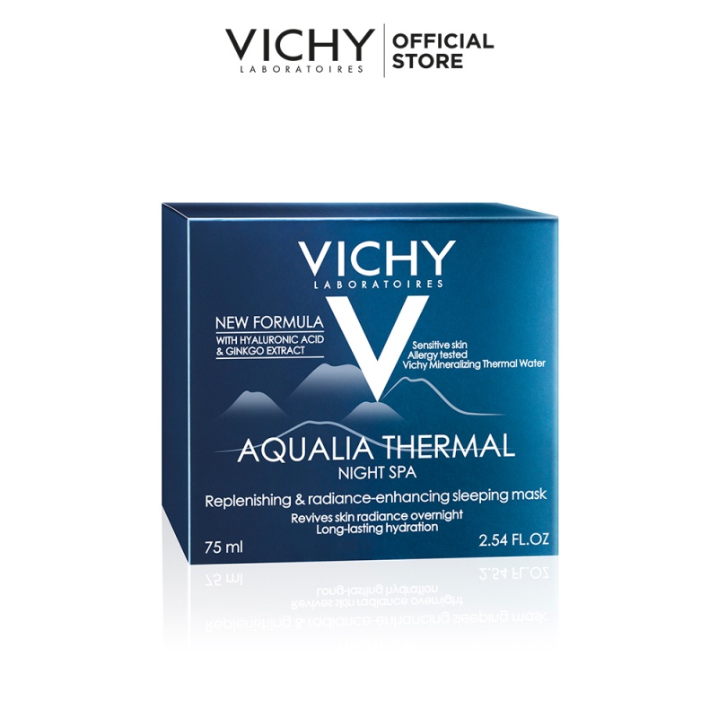 Mặt nạ ngủ dưỡng ẩm giúp làm sáng da Vichy Aqualia Thermal Night Spa 75ml