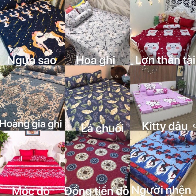 Set chăn ga gối cotton poly - Mẫu Mới Nhất-&gt; được chọn mẫu