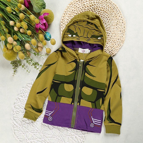 Áo khoác khóa kéo hóa trang nhân vật siêu anh hùng sáng tạo Marvel cho bé từ 2-12 tuổi