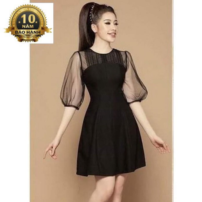 Đầm xòe phối lưới trẻ trung, xinh đẹp Misa Fashion MS314 công sở, dự tiệc, dạo phố - Có size lớn Tặng Kèm Nước Hoa