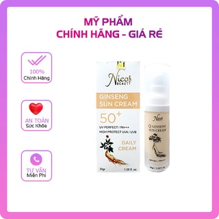 Kem chống nắng rễ sâm thanh nhi nicos