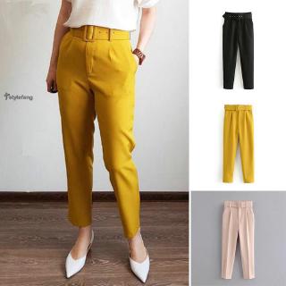 Quần tây ống đứng lưng cao thời trang công sở cho nữ