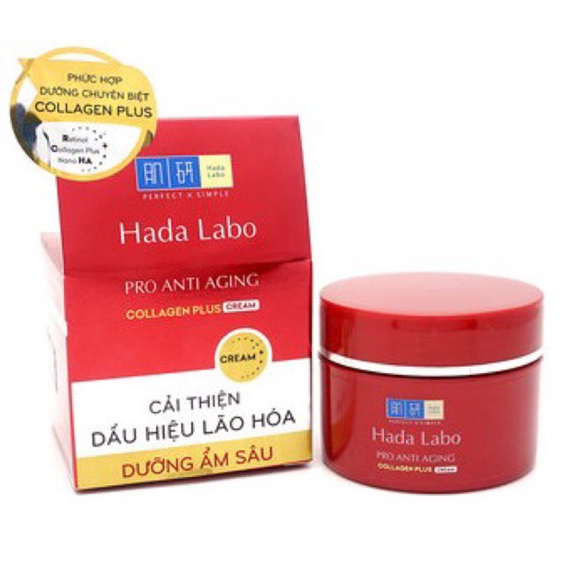 Kem Dưỡng Hadalabo Pro Anti Aging Collagen Plus 50G (Đỏ)