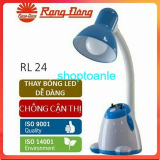 [Giao màu ngẫu nhiên] Đèn bàn bảo vệ thị lực LED Rạng Đông RL24 5W chống cận sáng vàng (đèn học sinh đã kèm đủ bóng)