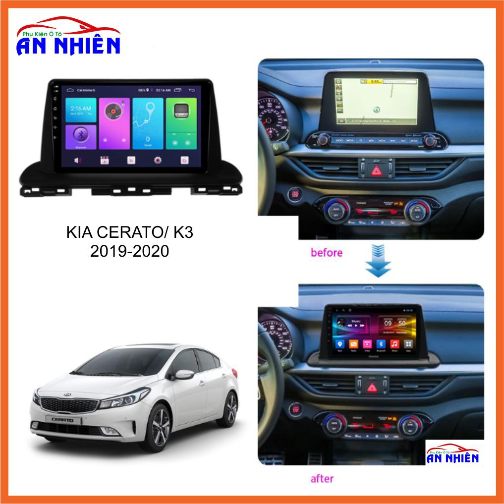 Màn Hình 9 inch Cho Xe CERATO/ K3 (2019-2020) - Màn Hình DVD Android Tặng Kèm Mặt Dưỡng Giắc Zin Cho KIA Cerato