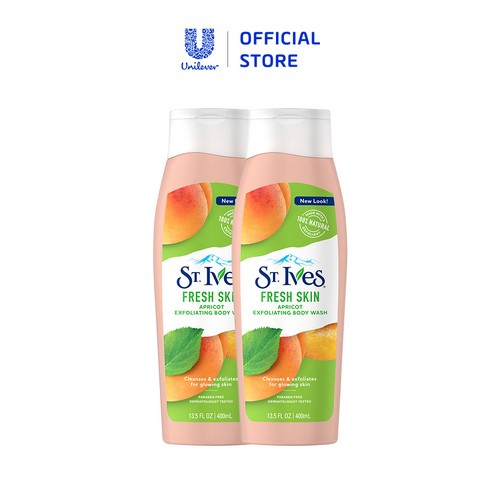 Bộ 2 Sữa tắm St.Ives Chiết Xuất Trái Mơ (400ml x 2)