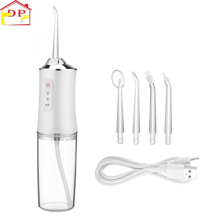 Máy tăm nước vệ sinh răng miệng siêu sạch cầm tay chính hãng theo công nghệ Châu Âu Oral Irrigator tặng kèm 4 đầu phun