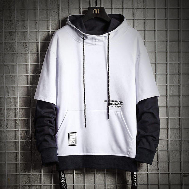 Áo Hoodie Giả Hai Lớp Dáng Rộng Phong Cách hong kong Thời Trang Mới 2022 Cho Nam