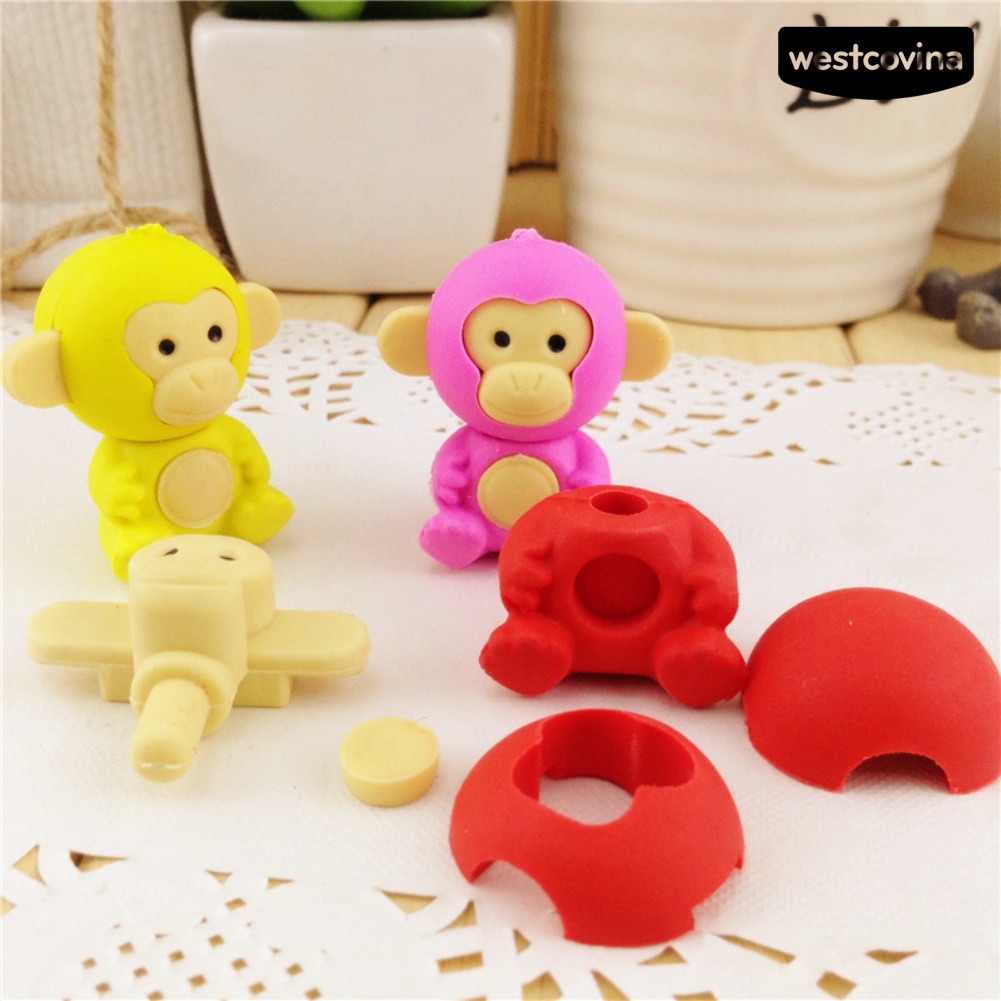 [Hot]✍3 Gôm Tẩy Hình Chú Khỉ Dễ Thương