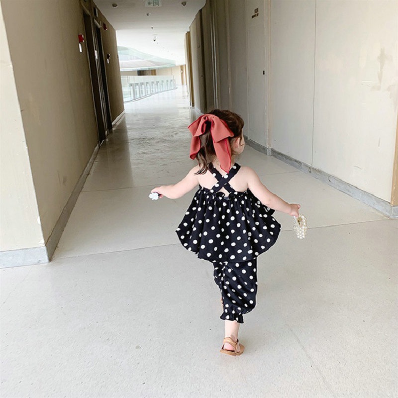 Bộ Áo Hai Dây Họa Tiết Hoa + Quần Dài Thời Trang Mùa Hè Cho Bé Gái