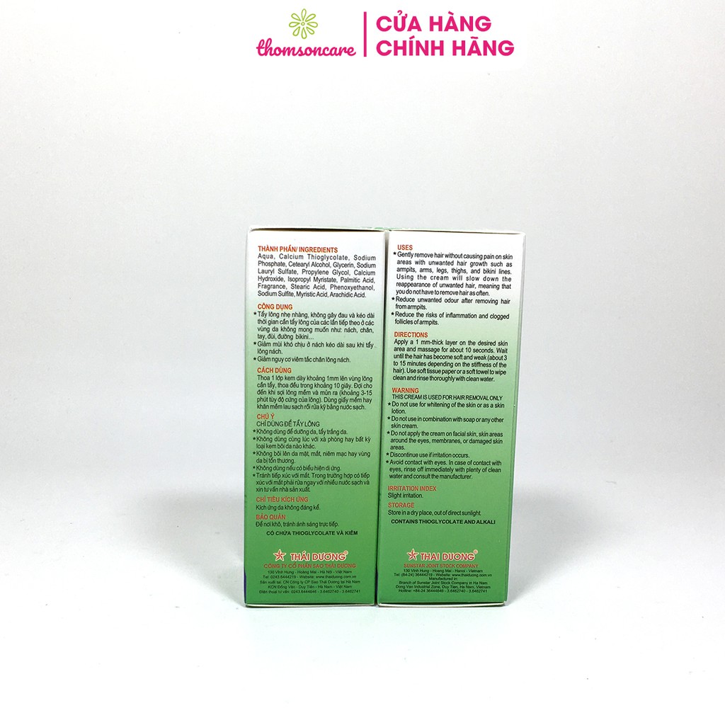 Kem tẩy lông triệt lông Lưu Ly - Rụng tự nhiên, không đau vùng nách, chân, tay - Tuýp 20g - Chính hãng Thái Dương | BigBuy360 - bigbuy360.vn