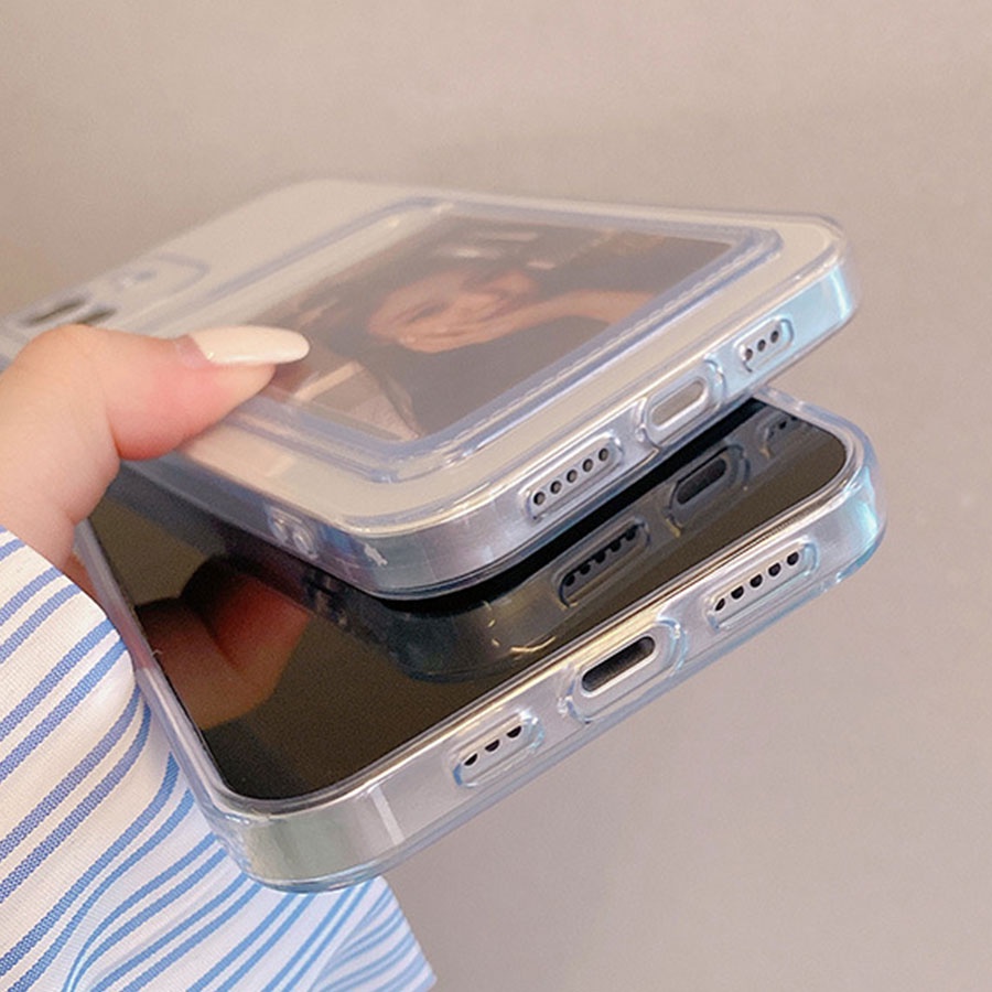 Ốp Điện Thoại Trong Suốt Kèm Ngăn Đựng Thẻ Và Ảnh Cho iPhone 14 13 12 11 Pro Max 12 13 14 Mini X XS XR 8 7 6 6S Plus