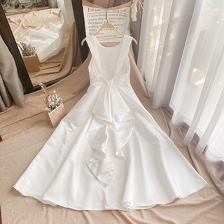 ĐẦM MIDI HỞ LƯNG ĐUÔI TÔM