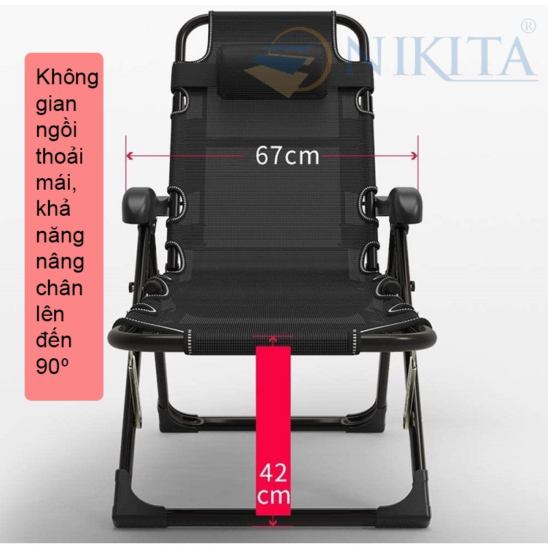 Ghế xếp thư giãn NIKITA - NKT 2036, có thể thành giường gấp