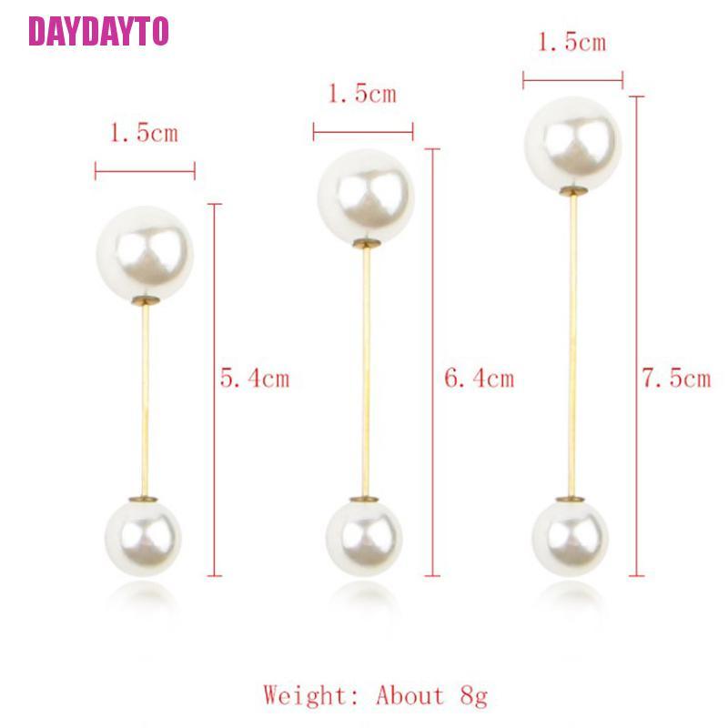 1 Ghim Cài Áo / Khăn Choàng / Cardigan Hai Đầu Đính Ngọc Trai Cỡ Lớn