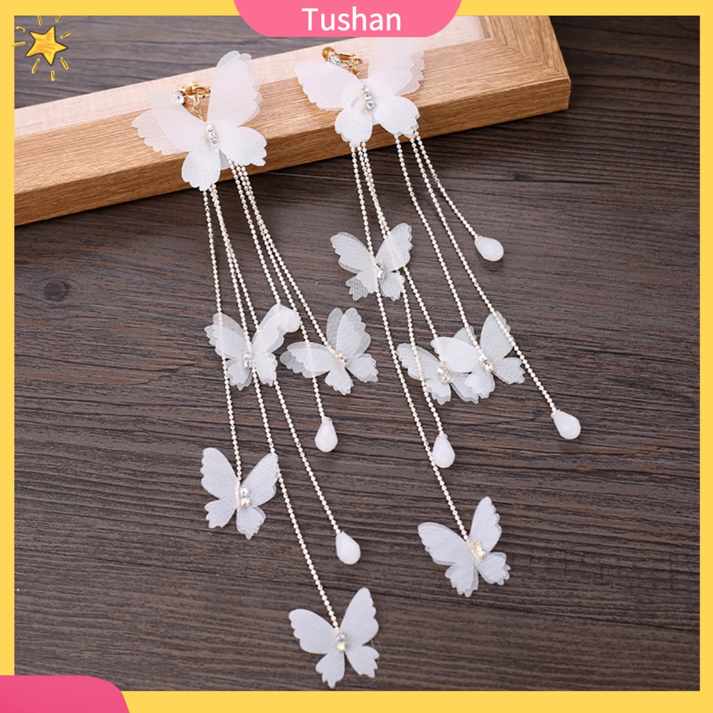 Cặp khuyên tai dài hình đàn bướm độc đáo đẹp mắt cho nữ