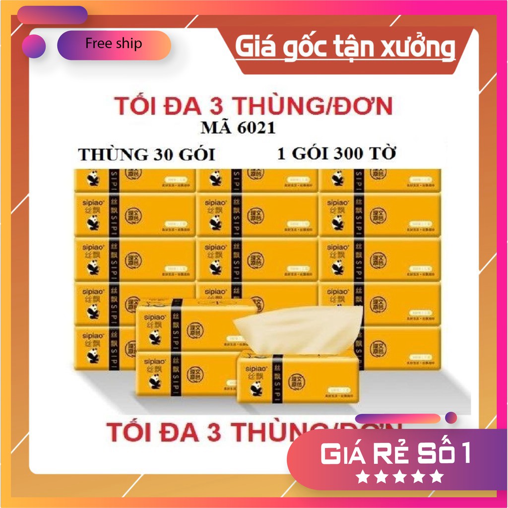 [ THÙNG ] 30 GÓI GIẤY ĂN GẤU TRÚC CHÍNH HIỆU SIPIAO [ MÃ - 6021 ] [NỘI ĐỊA TRUNG]  [FreeSh