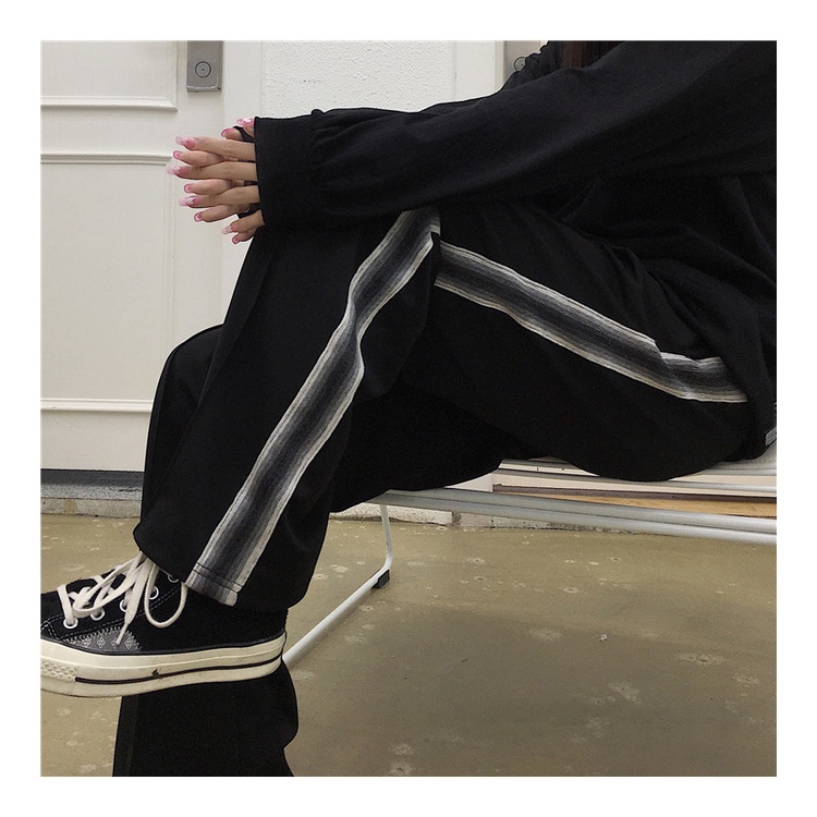 Quần thể thao ZHELIHANGFEI lưng cao ống rộng thời trang năng động