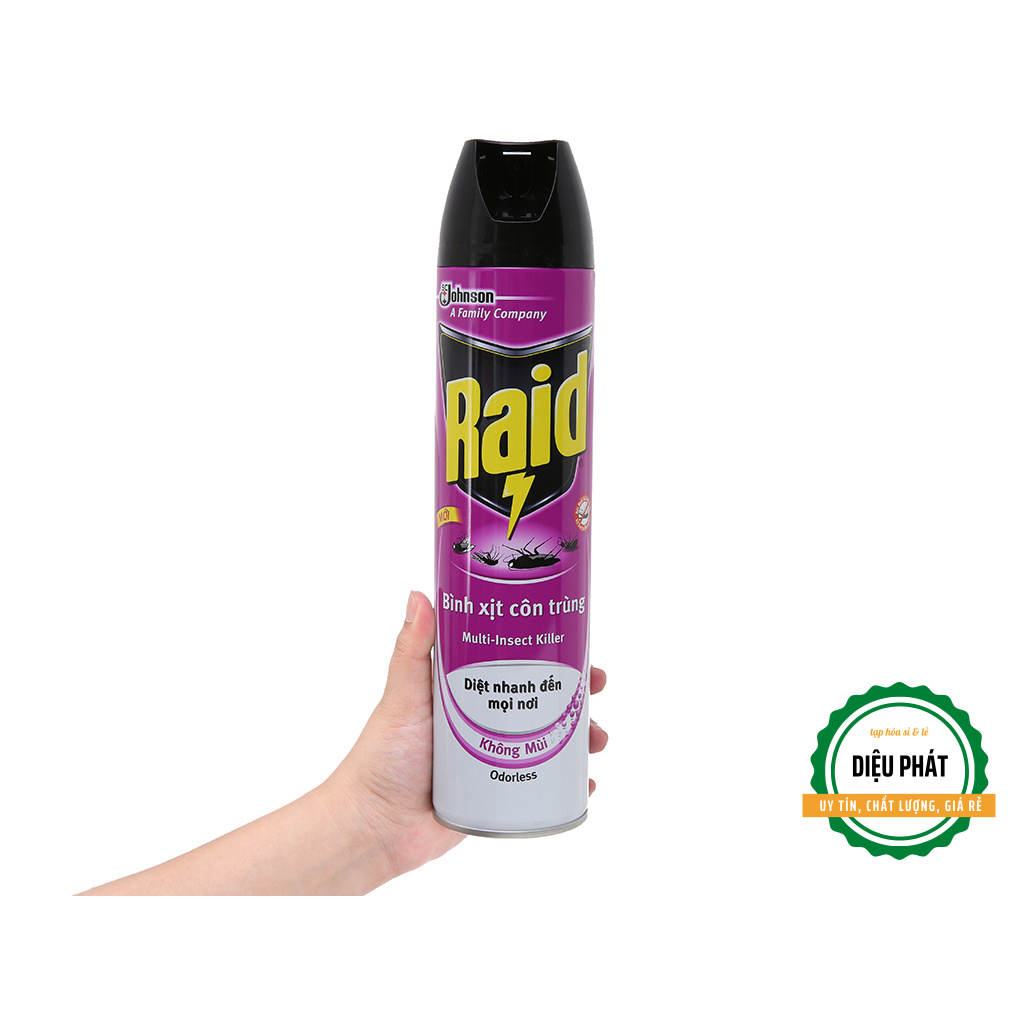 ⚡️ Bình Xịt Côn Trùng, Bình Xịt Muỗi Raid Không Mùi 600ml