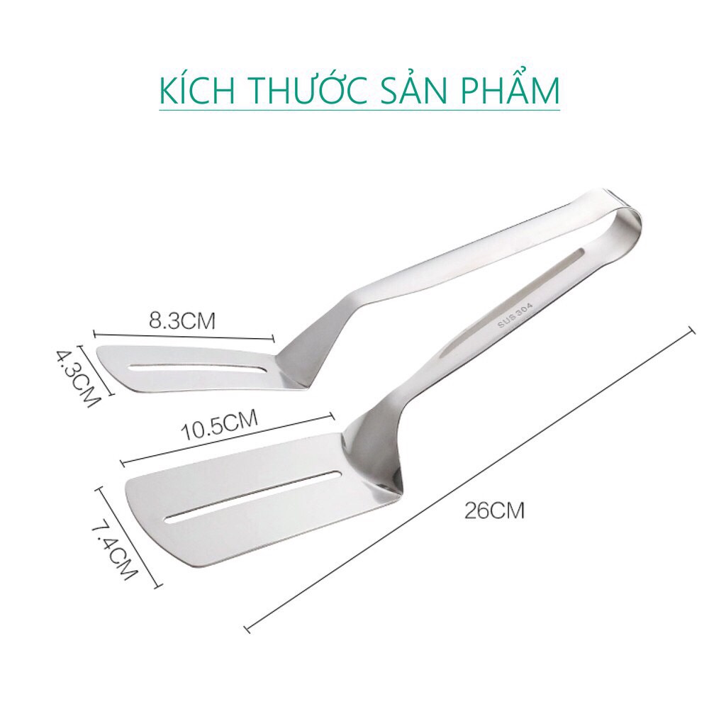 Kẹp gắp, lật thức ăn nóng chất liệu inox304 cách nhiệt