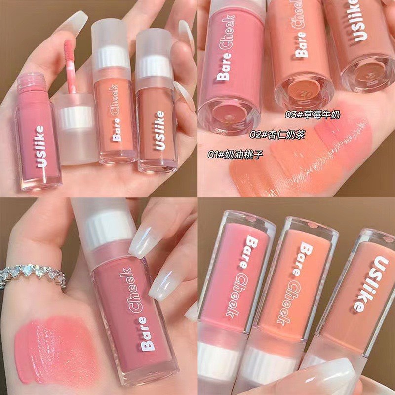 [3 Màu] Phấn Má Hồng Dạng Lỏng Màu Sắc Tự Nhiên USlike Liquid Blush 3g BellaDonna Lily 21