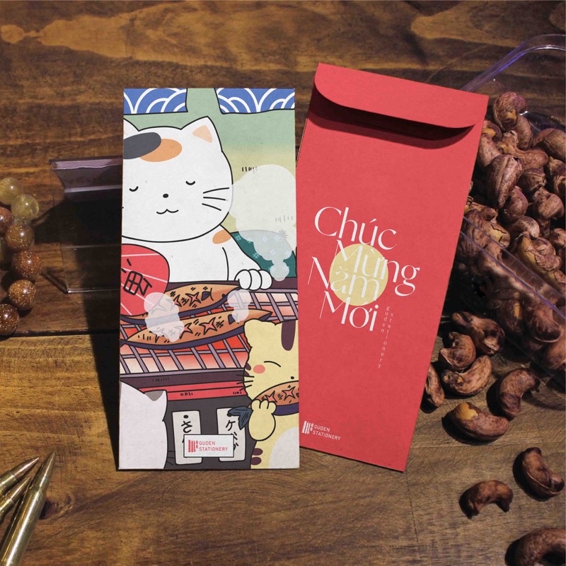 Set 6 bao lì xì Mèo Nhật Bản cute