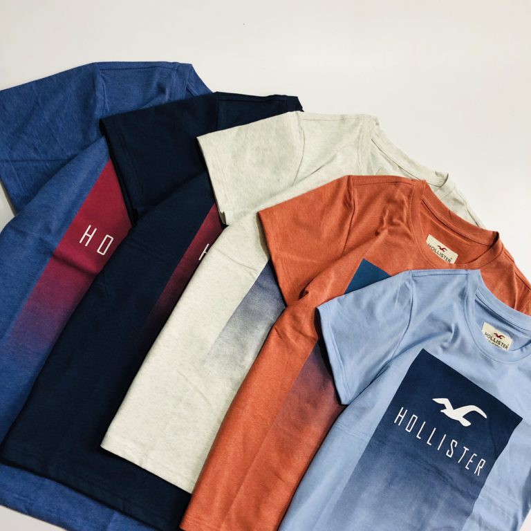 Áo thun nam tay ngắn cổ tròn Hollister M2 cổ tròn, vải cottn cao cấp 4 chiều