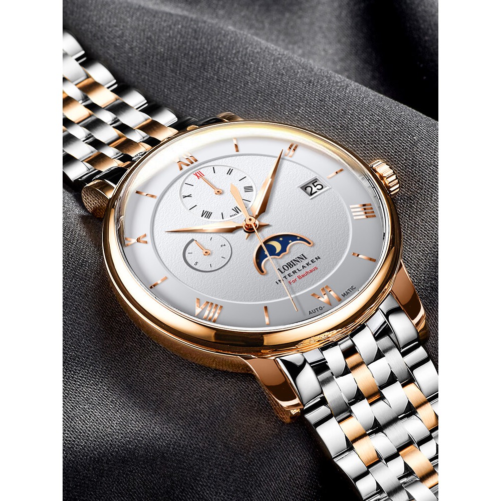 Đồng hồ nam chính hãng LOBINNI L6020-3,hàng mới,Kính sapphire ,chống xước ,Chống nước 50m ,BH 24 tháng,Máy (Automatic)