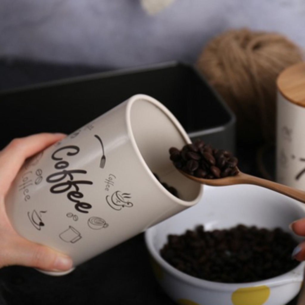 Set 3 hũ đựng trà cà phê đường phong cách Vintage cho nhà bếp | BigBuy360 - bigbuy360.vn