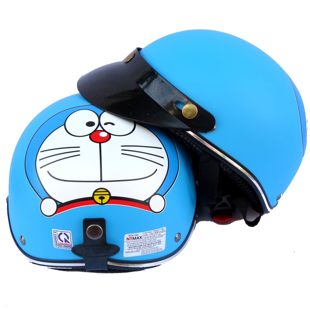 Mũ bảo hiểm 1/2 nón bảo hiểm nữa đầu NTMAX Doremon kính phi công hoặc uv400 siêu cute