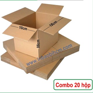 20 hộp carton đóng hàng 18x10x8 cm (InbaobiHCM - Thùng giấy - Hộp giấy giá rẻ)