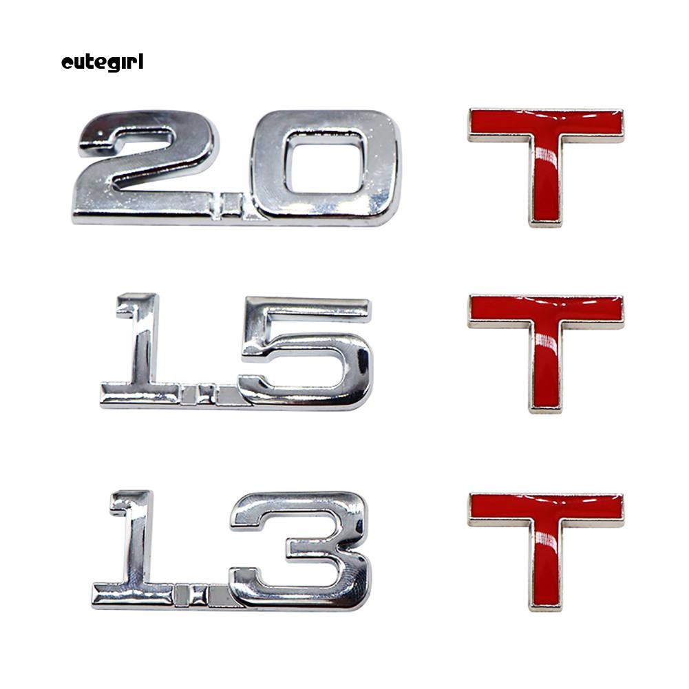 Logo 3D bằng kim loại dán trang trí xe hơi 1.6 1.8 2.0 3.0 T