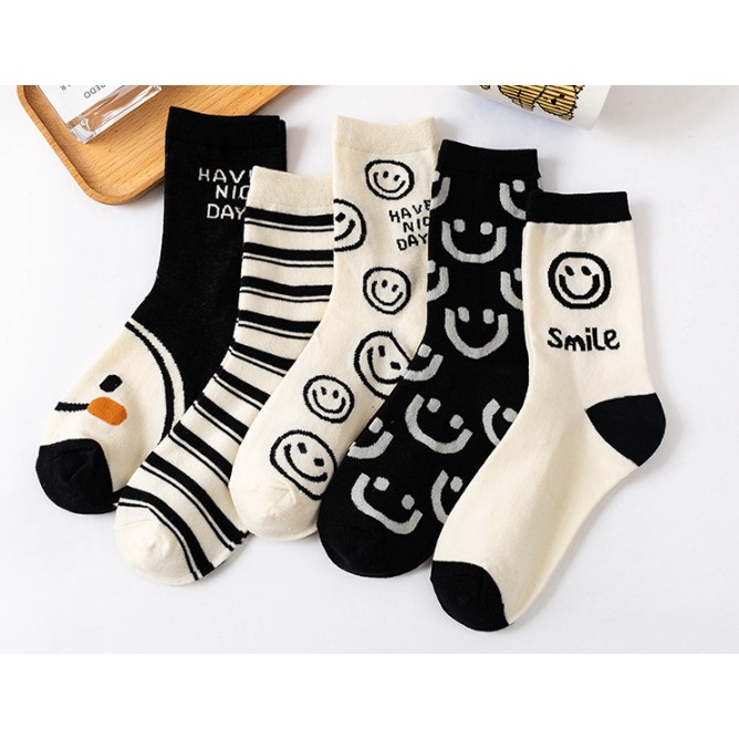 Vớ Tất Mặt Cười cao cổ Nam Nữ siêu dễ thương và xinh xắn