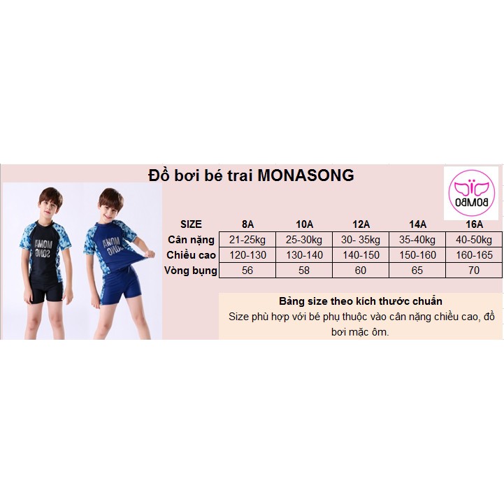 Đồ bơi bé trai SIZE LỚN MONASONG