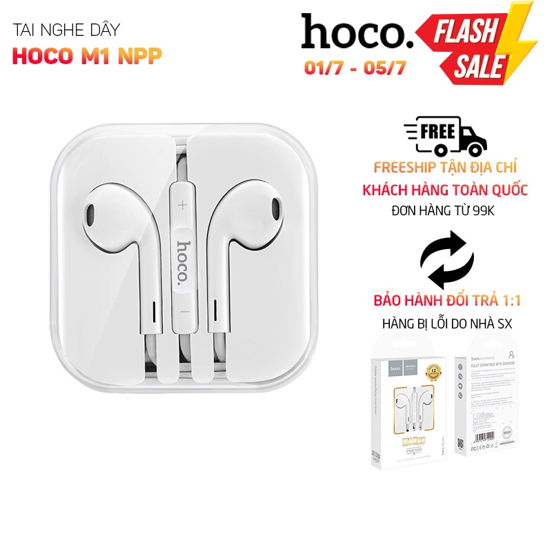 Tai nghe Hoco M1 NPP dài 1.2m- Dành cho thiết bị hỗ trợ jack 3.5mm