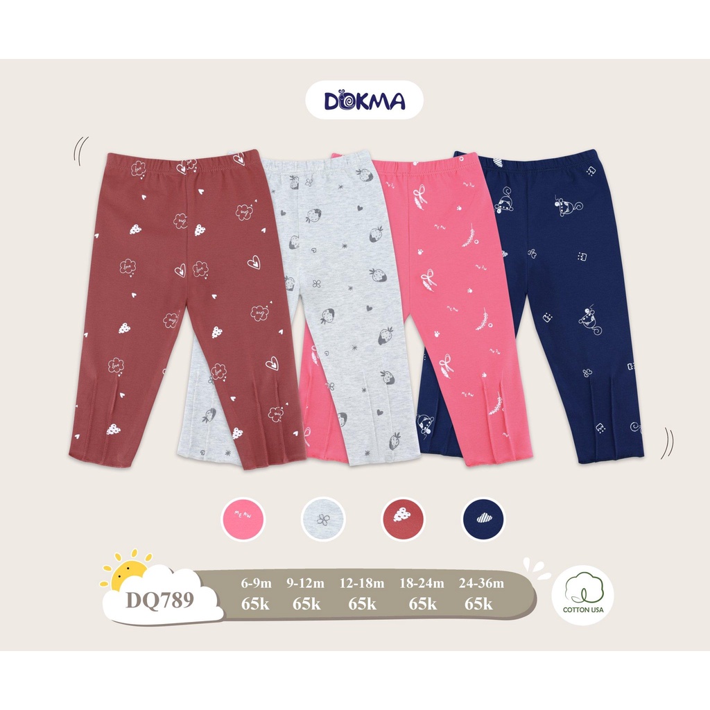[ DOKMA ] Quần cho bé gái từ 6 tháng đến 3 tuổi