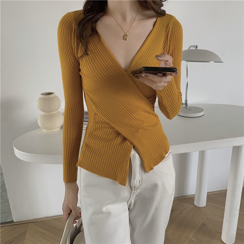 Áo Sweater Cổ Chữ V Thiết Kế Tôn Dáng Quyến Rũ