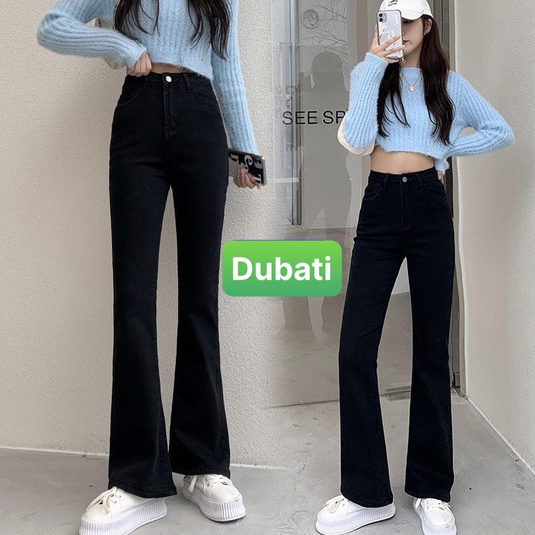 QUẦN JEAN NỮ CHẤT BÒ ỐNG LOE DÁNG DÀI DẬP GÂN LƯNG CAO NÂNG MÔNG DÁNG CAO NGỌC NGÀ PHONG CÁCH CAO CẤP VIP - DUBATFASHION