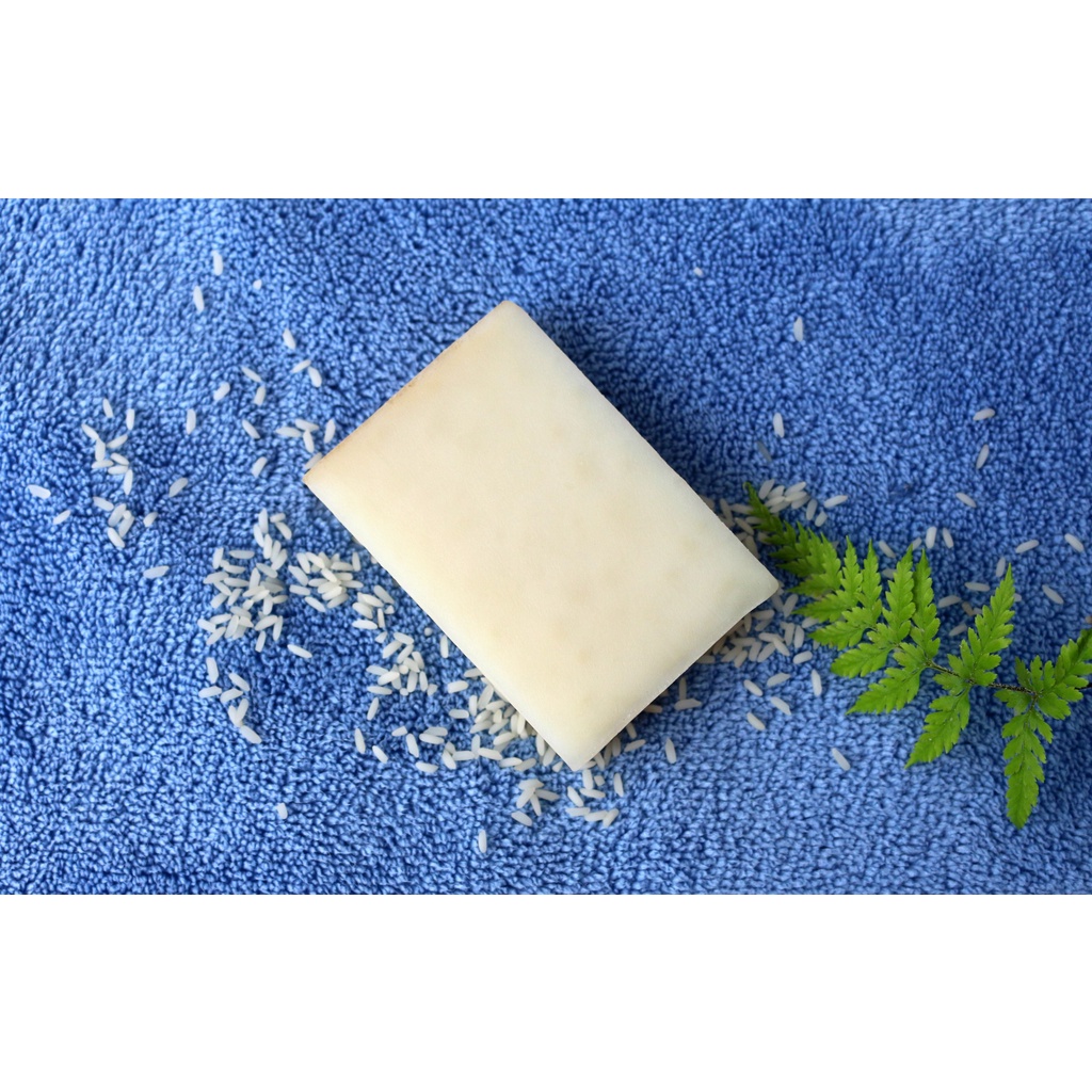 [CHÍNH HÃNG] Xà Bông HandMade - Xà Phòng Cám Gạo (Giã Thủ Công) Trắng Mịn Da - Phôi Chuẩn USDA &amp; EU