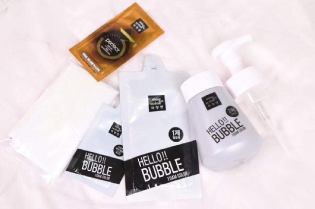 THUỐC GỘI NHUỘM TÓC BỌT Hello Bubble Foam Color bản BLACK PINK