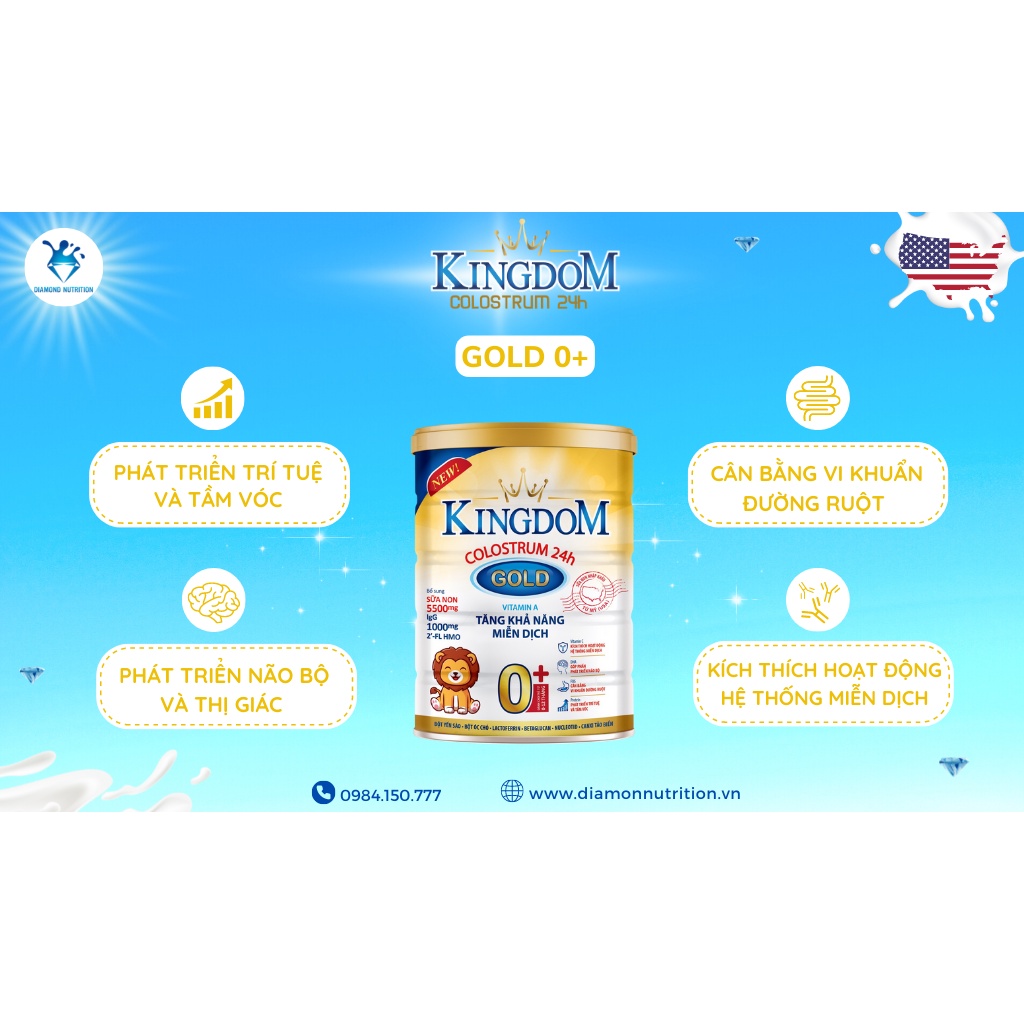 Sữa Bột Kingdom Colostrum 24h  Gold 0+ 400g