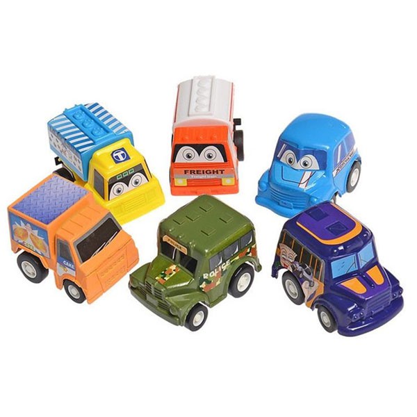 Bộ 6 ô tô đồ chơi chạy bánh đà siêu đáng yêu cho bé (loại 1)