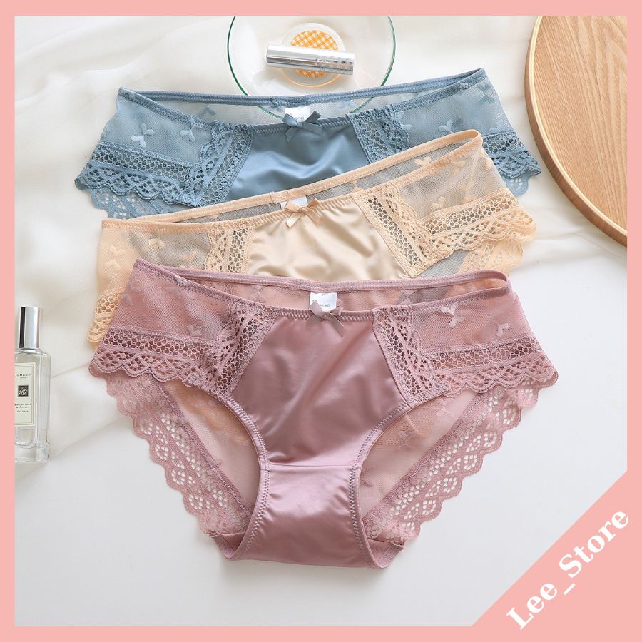 Quần lót ren nữ cao cấp không lộ viền, quẩn chíp nữ sexy ôm mông quyến rũ vải ren lụa mềm mại , xuyên thấu thoáng mát