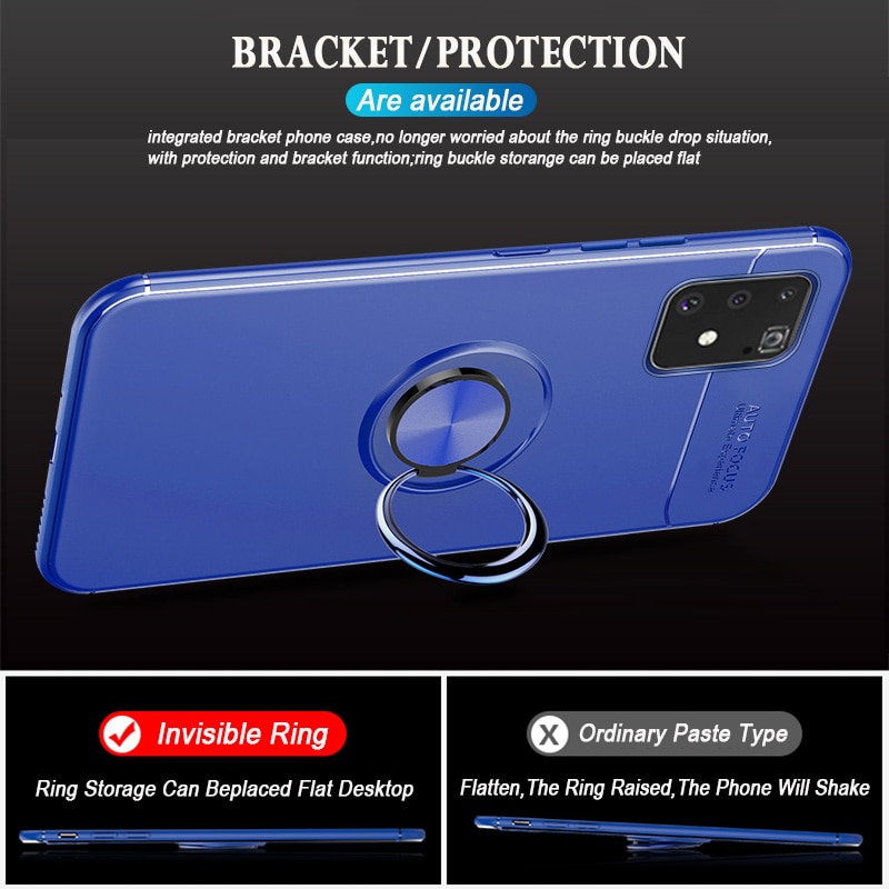 Ốp điện thoại silicon giá đỡ từ tính cho Samsung Galaxy A11 A12 A21s A31 A51 A71 M31 M51