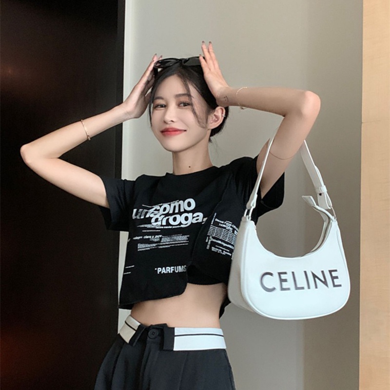 Áo thun IELGY tay ngắn in họa tiết phong cách cổ điển dành cho nữ