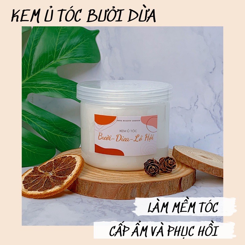 Kem Ủ Tóc Bưởi Dừa Lô Hội Giảm Rụng Tóc Giúp Tóc Suôn Mượt 500Gram - SODA Beauty Corner.