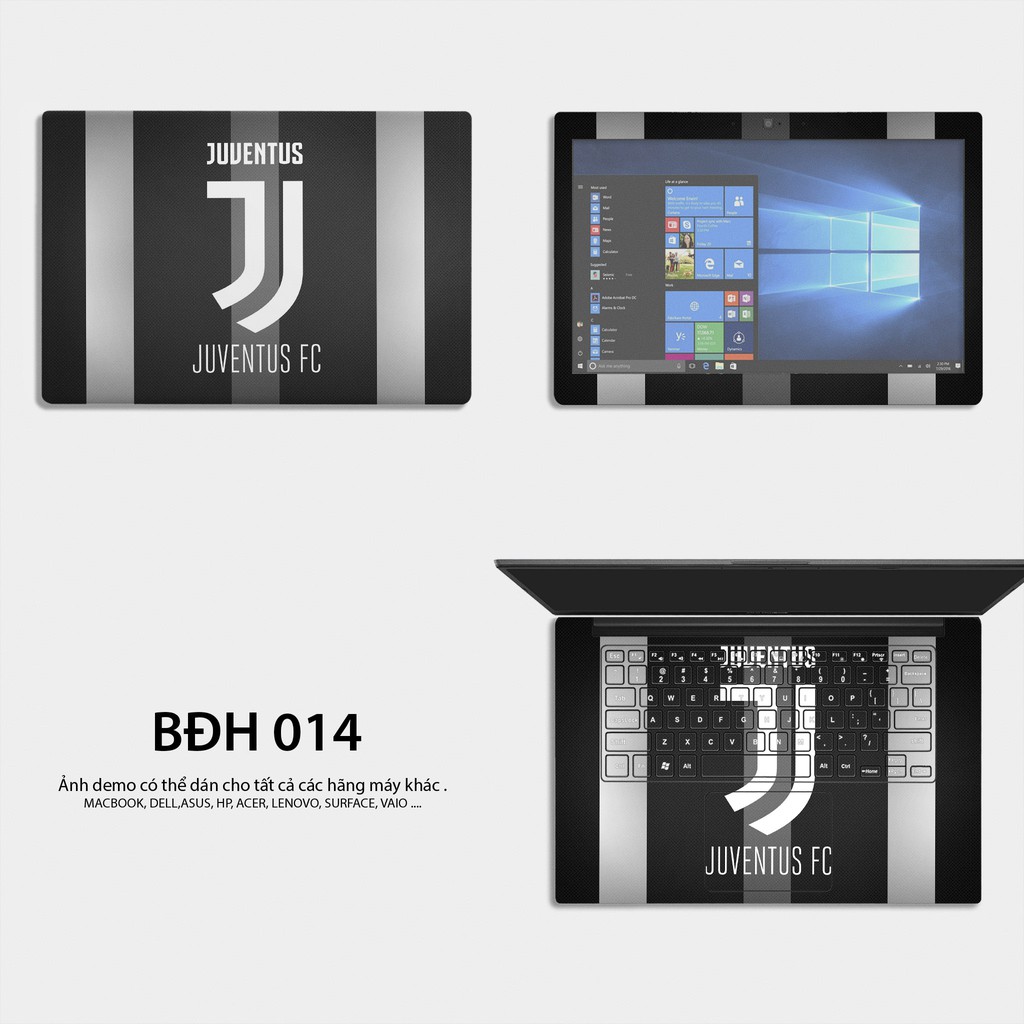 Bộ skin dán laptop mẫu Logo Juventus / Có mẫu decal dán cho tất cả các hãng máy tính